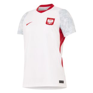 Tricou de fotbal pentru femei Nike Dri-Fit Poland Stadium Home 2026 white/field silver