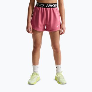 Pantaloni scurți pentru copii Nike Pro Fleece Dri-Fit peony/peony/black/white