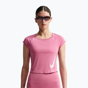 Tricou de alergare pentru femei Nike Swoosh Run Dri-Fit peony/photon dust/white