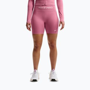 Pantaloni scurți de antrenament pentru femei Nike Pro Seamless High Waisted Biker 5" peony/white