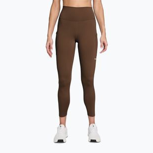 Colanți de antrenament pentru femei Nike One High-Waisted 7/8 cacao wow/white