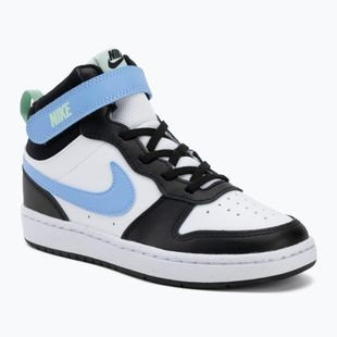 Încălțăminte pentru copii Nike Court Borough Mid 2 white/black/arctic green/football blue
