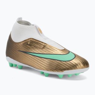 Încălțăminte de fotbal pentru copii Nike Jr. Mercurial Superfly 11 Academy "Kylian Mbappé" metallic gold/green glow