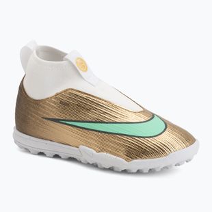 Încălțăminte de fotbal pentru copii Nike Jr. Mercurial Superfly 11 Academy "Kylian Mbappé" metallic gold/green glow