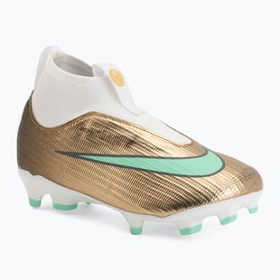 Încălțăminte de fotbal pentru copii Nike Jr. Mercurial Superfly 11 Academy "Kylian Mbappé" metallic gold/green glow