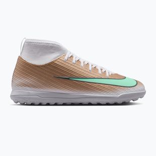 Încălțăminte de fotbal pentru copii Nike Jr. Mercurial Superfly 11 Club "Kylian Mbappé" metallic gold/green glow