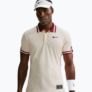 Tricou polo Nike Court Slam Aero-Fit Pale Ivory/Team Red