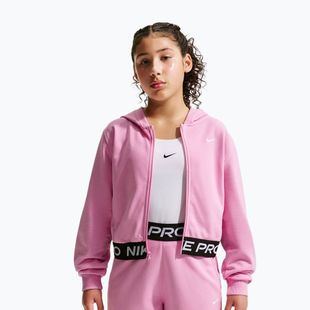 Bluză pentru copii Nike Pro Fleece pink rise/pink rise/black/white