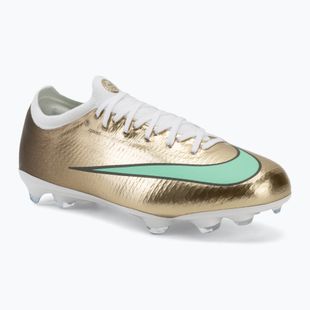 Încălțăminte de fotbal pentru copii Nike Jr. Vapor 17 Pro "Kylian Mbappé" Metallic Gold/Green Glow