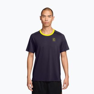 Tricou de tenis pentru bărbați Nike Court Advantage purple dynasty/lemon venom/lemon venom