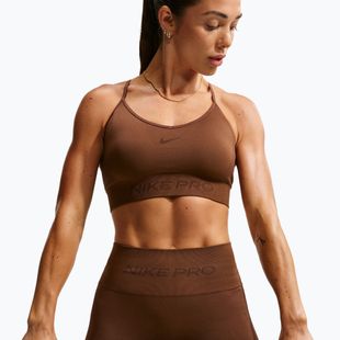 Sutien de antrenament pentru femei Nike Pro Seamless Light Support Sports Bra cacao wow