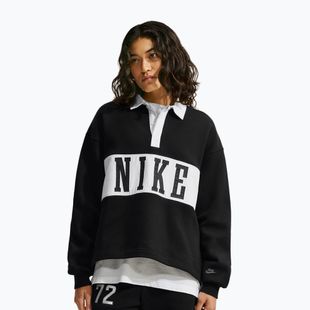 Bluză pentru femei Nike Studio Fleece Medium Weight total black/sail/sail
