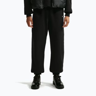 Pantaloni pentru femei Nike Studio Fleece Medium Weight total black/sail