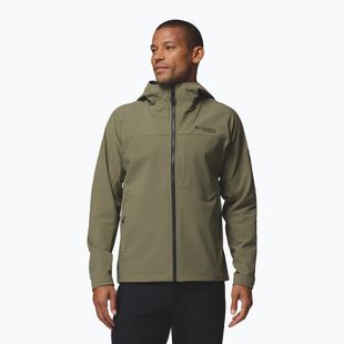 Geacă softshell pentru bărbați Columbia Tennen Mountain Hooded Softshell stone green