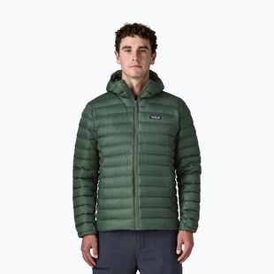Geacă cu puf pentru bărbați Patagonia Down Sweater Hoody treeline green