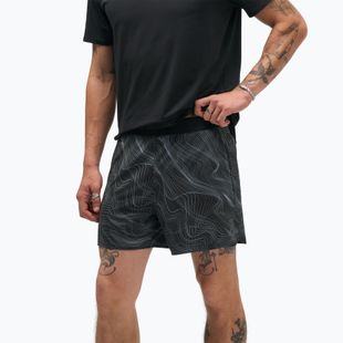 Pantaloni scurți de alergare pentru bărbați HOKA Glide Short 5" Brief CLF PRT black/white