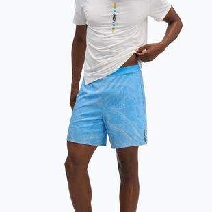 Pantaloni scurți de alergare pentru bărbați HOKA Glide Short 7" CLF PRT mineral blue