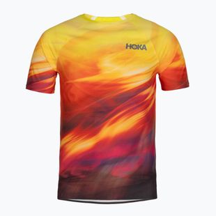 Tricou de alergare pentru bărbați HOKA Race Day Short Sleeve TR PRT hoka citrus print