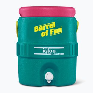 Recipient pentru apă Igloo Retro Barrel Of Fun 2 Gallon 7,6 l dark jade/bold magenta/livewire yellow