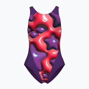 Costum de baie dintr-o piesă pentru femei arena Star Shaped Swim Tech L plum/bright coral multi