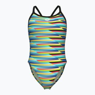 Costum de baie dintr-o piesă pentru femei arena Racing Stripe Xcriss Cross black multi/black