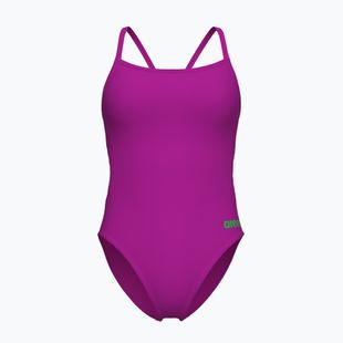 Costum de baie întreg pentru femei Arena Team Swimsuit Challenge Solid very fuchsia/team green