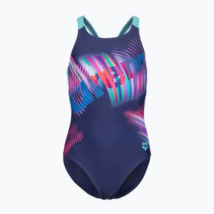 Costum de baie întreg pentru copii arena Lit Logo V Back L navy/water