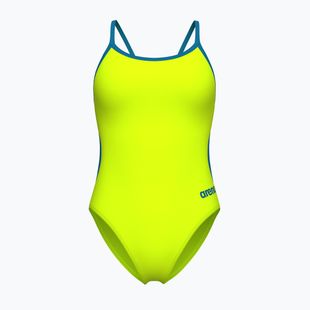 Costum de baie întreg pentru femei Arena Lace Back Solid artic lime/blue cosmo