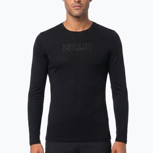 Longsleeve de trekking pentru bărbați Millet Ubic Wool LS Pullover black