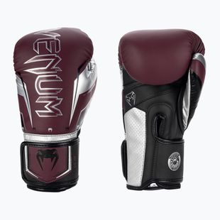 Mănuși de box Venum Elite Evo burgundy/silver