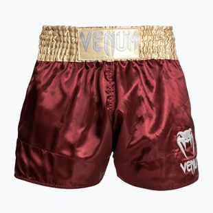 Pantaloni scurți de antrenament pentru bărbați Venum Classic Muay Thai burgundy/gold/white