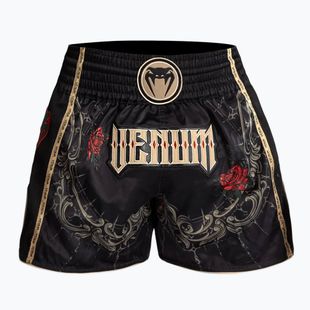 Pantaloni scurți de antrenament pentru bărbați Venum Santa Muerte 5.0 Muay Thai Shorts deep black/gold