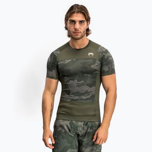 Rashguard pentru bărbați Venum G-Fit Air Men'S Short Sleeve Rashguard army camo