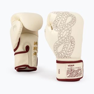 Mănuși de box Venum Serpenti Boxing burgundy/ivory
