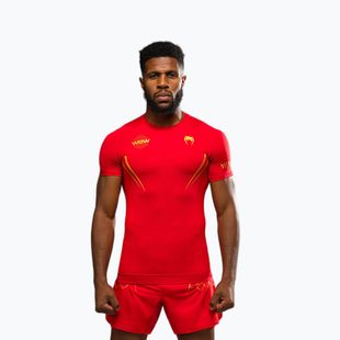 Tricou de antrenament pentru bărbați Venum X WOW FC Rashguards roșu-furie/auriu