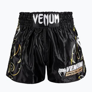 Pantaloni scurți de antrenament pentru bărbați Venum VTC Flames Muay Thai black/gold