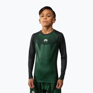 Rashguard pentru copii Venum Attack Kids Rashguard forest green/off white
