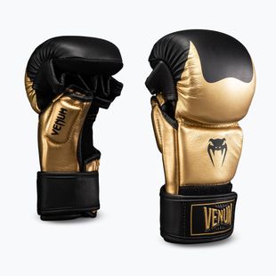 Mănuși de MMA Venum Attack 2.0 Sparring Leather gold/black