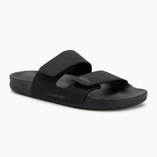 Papuci pentru bărbați Quiksilver Rivi Leather Double Adjust black 1