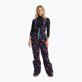 Pantaloni de snowboard pentru femei ROXY X Rowley Insulated Bib True Black Darkreds floral