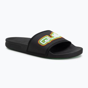 Papuci pentru bărbați Quiksilver Rivi Wordmark Slide II black rasta