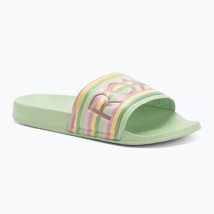 Papuci pentru femei ROXY Slippy II green stripe