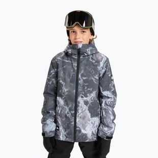 Geacă de snowboard pentru copii Quiksilver Mission Printed thermostamp grayscale