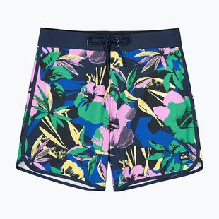 Pantaloni scurți de baie pentru bărbați Quiksilver Surfsilk Scallop 18" dark navy interact floral