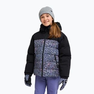Geacă de snowboard pentru copii ROXY Snowyhill Printed Puffy true black wildin out rg