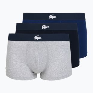 Boxeri pentru bărbați Lacoste 5H1291 3-perechi navy blue/white/silver ch