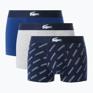 Boxeri pentru bărbați Lacoste 5H1288 3-perechi navy blue/white/silver ch