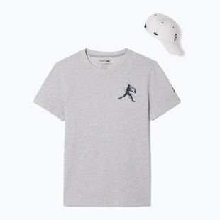 Tricou de tenis Lacoste pentru bărbați TH1044 argintiu/albastru navy