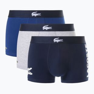 Boxeri pentru bărbați Lacoste 5H1291 3-perechi navy blue/white/silver ch