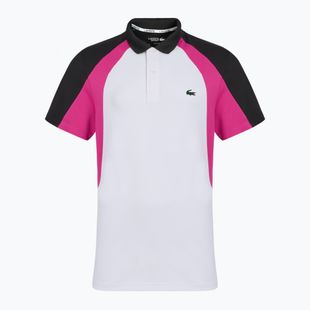 Tricou polo Lacoste Tennis pentru bărbați DH8963 alb/malva negru